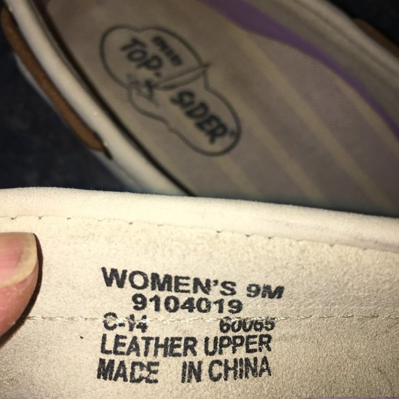 Sperry Ivory Perforated Leather Loafer Boat Shoe 9 - Picture 7 of 7